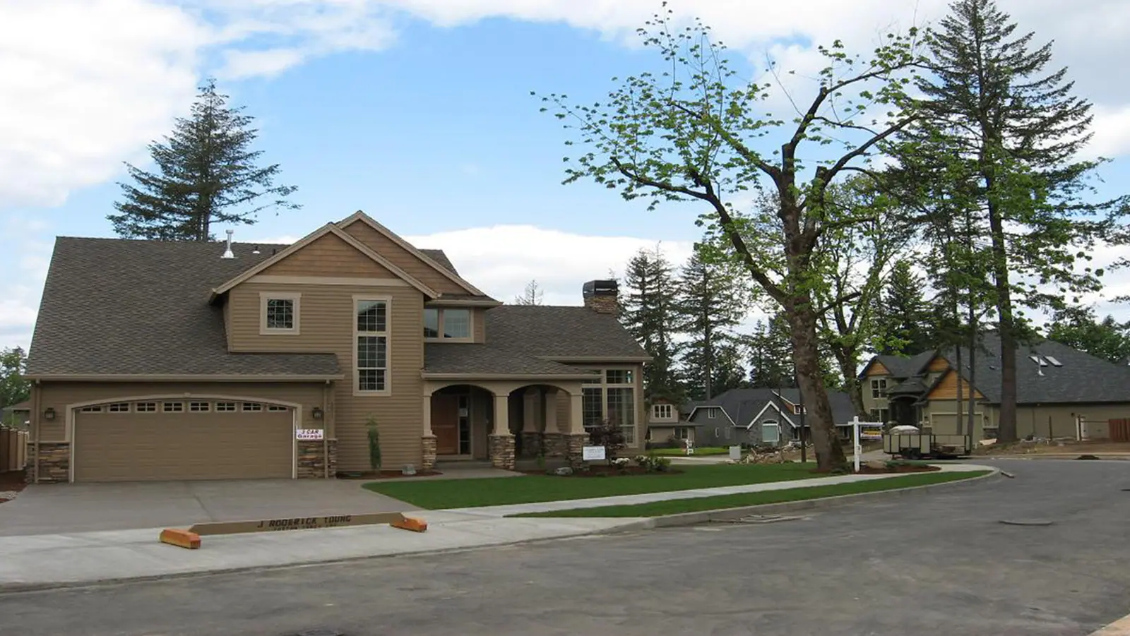 Craftsman two-story on a new street